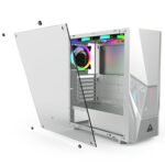 CASE GAMER MONTECH FIGHTER 500 COLOR VENTILADORES RGB BLANCO LETRA M