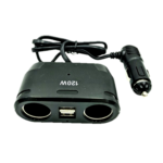CARGADOR PARA CARRO ENCENDEDOR CON DOBLE PUERTO USB Y DOBLE ENTRADA DE CARGADORES 4884