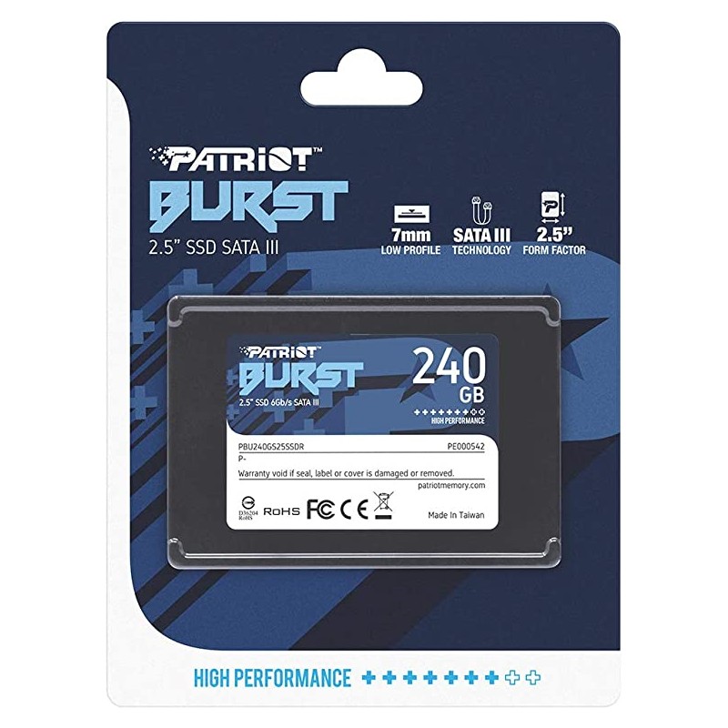 UNIDAD DE ESTADO SOLIDO 2.5 SSD PATRIOT 240GB 6GB/S SATA III