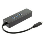 EXTENSION HUB TIPO C A USB 3.0 + PUERTO DE RED GIGABIT