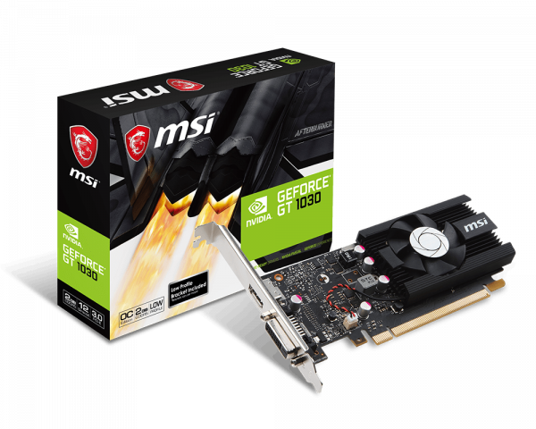 TARJETA DE VIDEO MSI GEFORCE GT-1030 2G LP OC GDDR4 DP HDMI FANSINK PCI EXPRESS 3.0