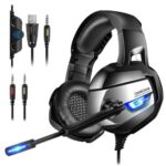 AUDIFONOS CON MICROFONO GAMER ONIKUMA K5 PLATEADO PS4/XBOX