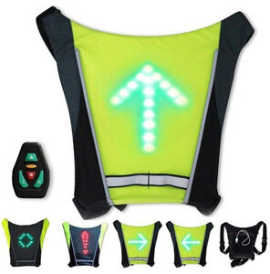 CHALECO REFLECTIVO BICICLETA DIRECCIONALES LUCES LED CONTROL