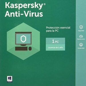 LICENCIA ANTIVIRUS KASPERSKY /1 EQUIPO/ 1 AÑO/ COMPATIBLE CON WINDOWS