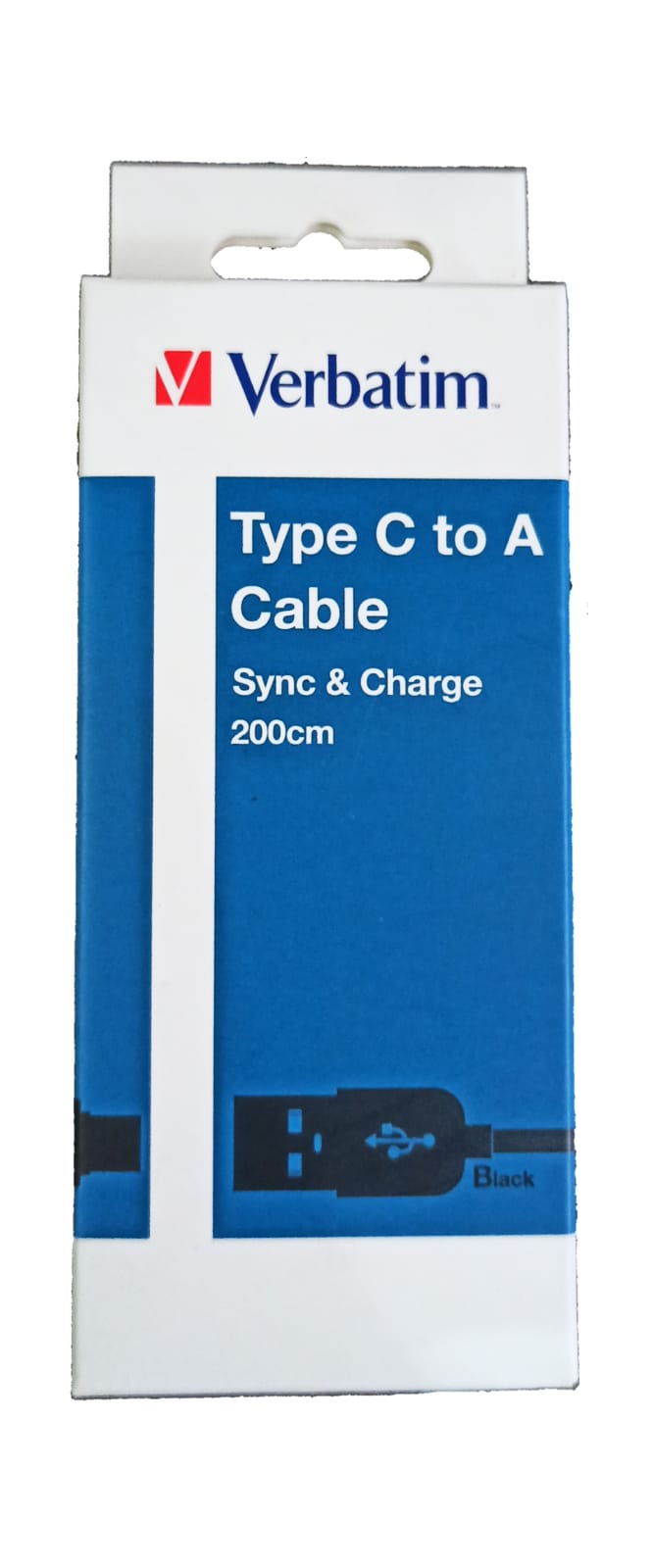 CABLE VERBATIM TIPO C A USB (BLANCO/NEGRO)