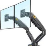 SOPORTE HIDRAULICO DUAL DE ESCRITORIO PARA TV / MONITOR 17" A 27" / CON DOBLE BRAZO GIRATORIOS DE MOVIMIENTO COMPLETO / NORTH BAYOU / F-160