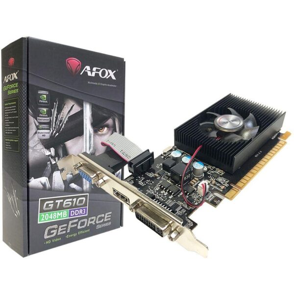 TARJETA GRÁFICA AFOX GEFORCE GT610 2GB DDR3 64BIT DVI HDMI VGA LP