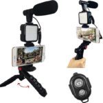 TRIPODE PARA TELEFONO CON LUZ LED Y MICROFONO VLOGGING KIT