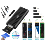 CASE ENCLOSURE DEXTOR PARA DISCO SOLIDO SSD DUAL M2 SATA NVME PCI USB