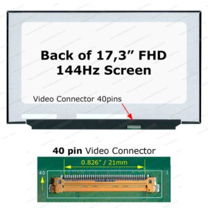 PANTALLA 17.3" FHD / 40 PINES / SIN SUJETADORES / 144HZ / NV173FHM-NX4 V8.1