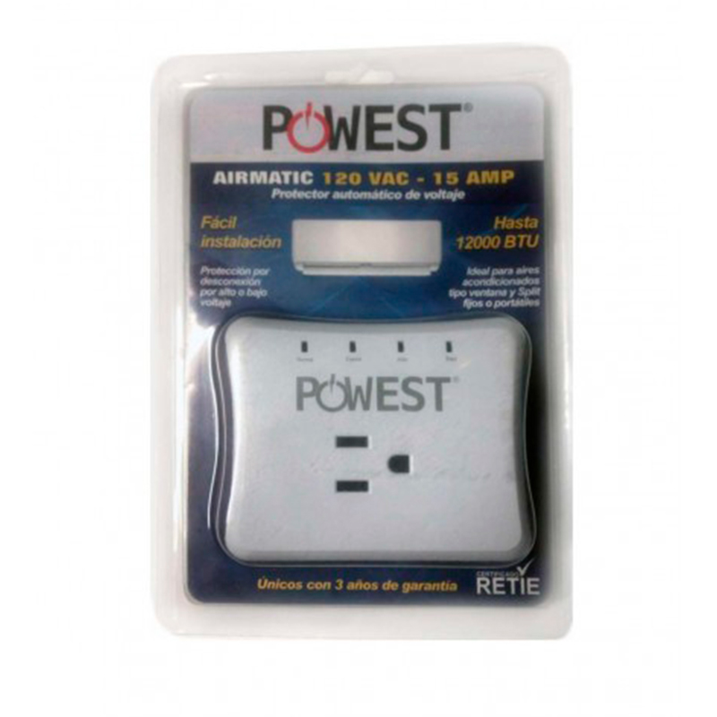 PROTECTOR DE VOLTAJE AUTOMATICO POWEST AIRMATIC 120 VAC - 15A / HASTA 12000BTU