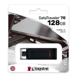 PENDRIVE KINGSTON 128GB / USB-C USB 3.2 1RA GEN / DATATRAVELER 70 / DT70/128GB / NEGRO