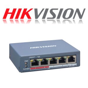SWITCH HIKVISION DS-3E1105P-EI/M POE 5 PUERTOS /  ADMINISTRABLE / FAST / ETHERNET 10/100 | 300M | BUDGET 45W