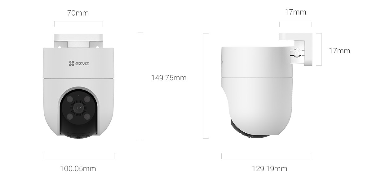 CAMARA DE SEGURIDAD IP EZVIZ H8C / 360° GRADOS / RESOLUCION 1080P / EXTERIOR / SMART HOME - Imagen 2