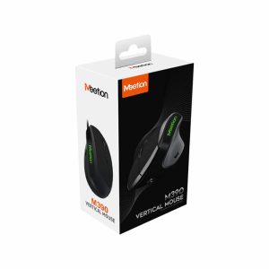 MOUSE ERGONOMICO MEETION M390 / 3200 DPI / CABLE USB / 6 BOTONES / VOLUMEN AJUSTABLE