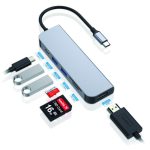 DOCKING HUB MULTIPUERTOS TIPO-C  6  EN 1 USB-HDMI-SD