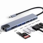 HUB 8 EN 1 USB C , A 4K ADAPTADOR HDMI CON RJ45 SD/TF LECTOR DE TARJETAS PD