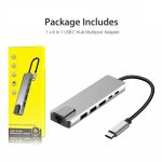 DOCKING HUB MULTIPUERTOS TIPO-C 6 EN 1 / RJ45 X1 / HDMI X1/ 2 USB 3.0 / TIPO C X2 .