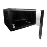 RACK / GABINETE ML6406S / 6U / INCLUYE BANDEJA / 30HX53WX40D / NEGRO / VIDRIO TEMPLADO / 19"