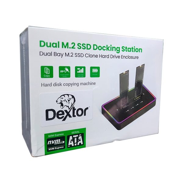 DOCKING STATION DEXTOR CLONADOR DE SSD M.2 PCIE NVME / SATA / DUAL / MODELO: BS-DB280NC