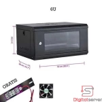 GABINETE RACK 6U CON VIDRIO TEMPLADO REFORZADO (53.0 cm × 40.0 cm × 30.0 cm) / GRATIS VENTILADOR Y REGLETA MULTITOMA /