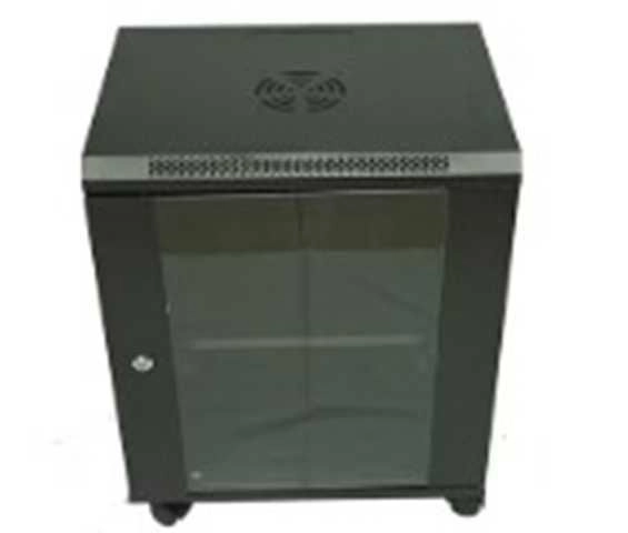 GABINETE RACK 12U CON VIDRIO TEMPLADO REFORZADO (53.0 cm × 40.0 cm × 60.0 cm) / GRATIS VENTILADOR Y REGLETA MULTITOMA