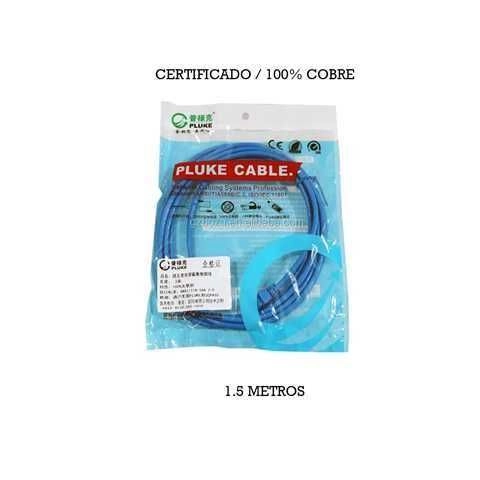 PATCH CORD UTP CAT 6 | 100% COBRE | CERTIFICADO ROHS Y FLUKE | 1.5 METROS