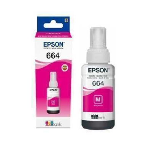 TINTA PARA IMPRESORA EPSON / 664 / ROJO / MAGENTA / 70ML / BOTELLA ORIGINAL / COMPATIBLE ECOTANK
