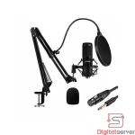 MICROFONO CON PEDESTAL Y FILTRO PARA PODCAST Y VIDEOS