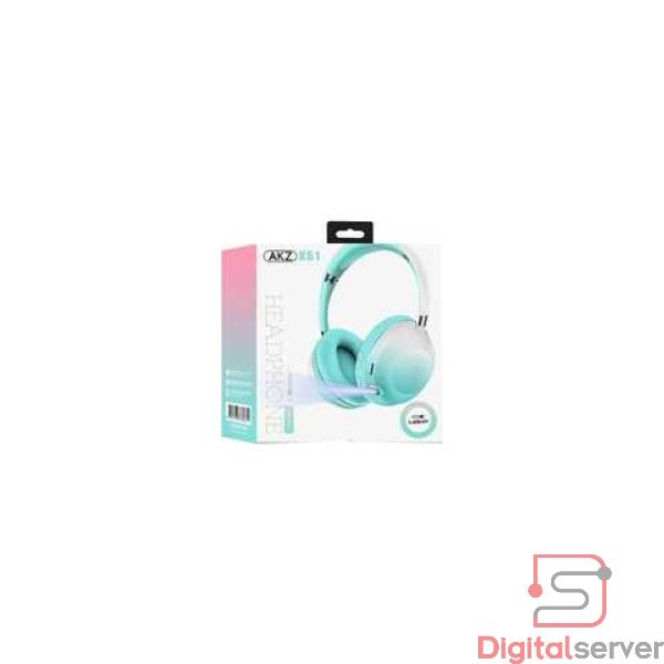 AUDIFONOS INALAMBRICOS K61 CELESTE/ CON LINTERNO / BLUETOOTH / SOPORTA MICRO SD