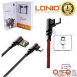 CABLE DE DATOS IPHONE LDNIO LS422  USB A LIGHTNING  90 GRADOS 2 METROS