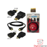 KIT CABLE HDMI HDTV 1.5M CON ADAPTADORES A / MINI HDMI  / MICRO HDMI