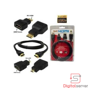KIT CABLE HDMI HDTV 1.5M CON ADAPTADORES A / MINI HDMI  / MICRO HDMI