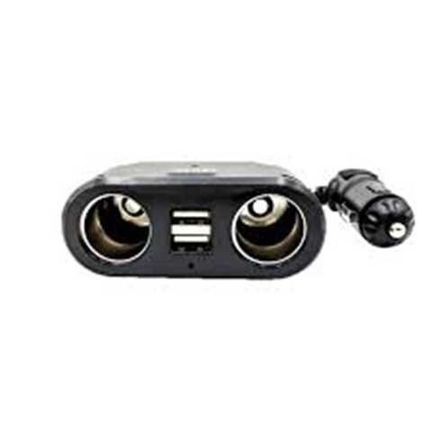CARGADOR PARA CARRO ENCENDEDOR CON DOBLE PUERTO USB Y DOBLE ENTRADA DE CARGADORES 4884 - Imagen 2