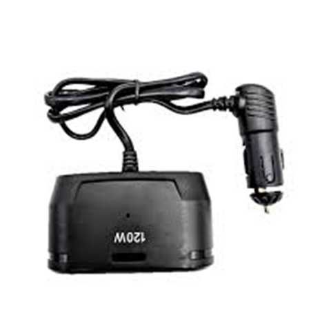 CARGADOR PARA CARRO ENCENDEDOR CON DOBLE PUERTO USB Y DOBLE ENTRADA DE CARGADORES 4884