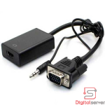 CONVERTIDOR ADAPTADOR VGA MACHO A HDMI HEMBRA CON AUDIO 3.5