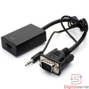 CONVERTIDOR ADAPTADOR VGA MACHO A HDMI HEMBRA CON AUDIO 3.5