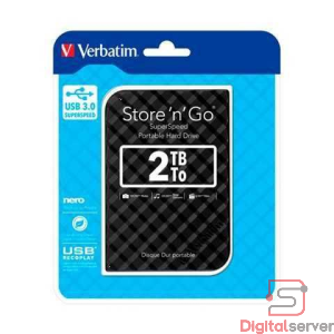 DISCO DURO PORTATIL EXTERNO VERBATIM 53195 / 2TB / PORTABLE / USB 3.0 / 5.400RPM / NEGRO