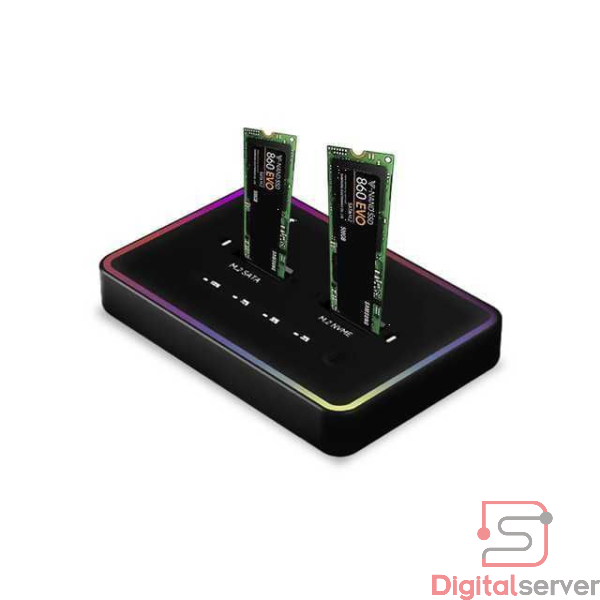 DOCKING STATION DEXTOR CLONADOR DE SSD M.2 PCIE NVME / SATA / DUAL / MODELO: BS-DB280NC