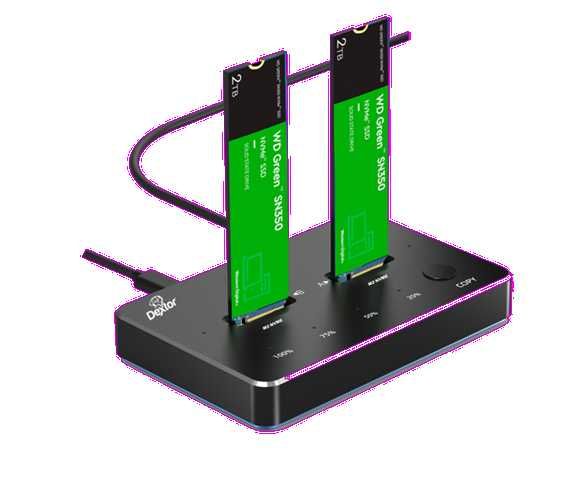 DOCKING STATION ENCLOSURE CLONADOR DE DISCO M.2 PCIE NVME 2400 MBPS DEXTOR
