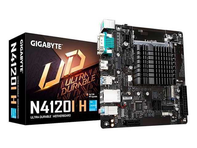 MAINBOARD GIGABYTE N4120I H / PROCESADOR INTEL CELERON N4120 INCORPORADO / DDR4 SODIMM / MINI ATX