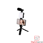 MINI KIT DE VIDEO PORTATIL MULTIFUNCIONAL AY-49 / SOPORTE  TRIPODE ESTABILIZADOR MANUAL PARA TELEFONO  / LUZ / MICROFONO / CONTROL REMOTO