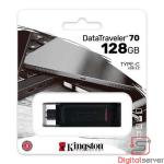 PENDRIVE KINGSTON 128GB / USB-C USB 3.2 1RA GEN / DATATRAVELER 70 / DT70/128GB / NEGRO