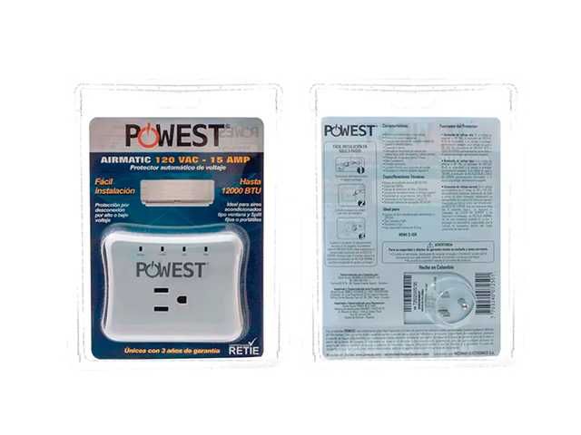 PROTECTOR DE VOLTAJE AUTOMATICO POWEST AIRMATIC 120VAC - 15A / HASTA 12000BTU