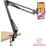 SOPORTE BRAZO DE ESCRITORIO FLEXIBLE Y ROTABLE PARA TELEFONO CELULAR