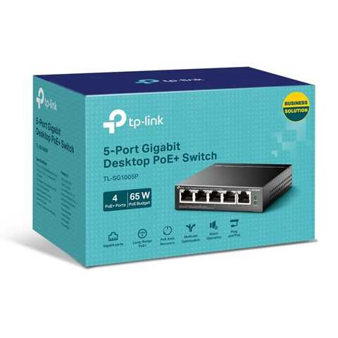 SWITCH TP-LINK 5 PUERTOS GIGABIT 4 POE+ 10/100/1000 MBPS