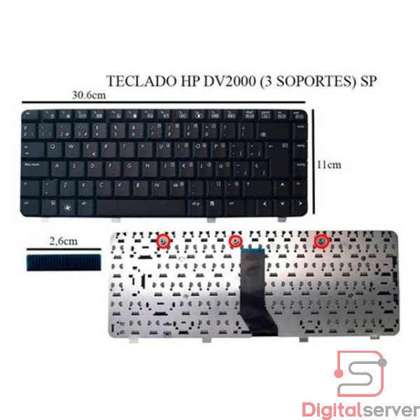 TECLADO HP DV2000 (3 SOPORTES) SP