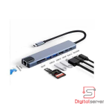 DOCKING STATION ADAPTADOR HUB 8 EN 1 TIPO C / 4K UHD HDMI CON RJ45 SD / TF LECTOR DE TARJETAS PD / USB 3.0 X 2