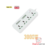 REGLETA DE ALIMENTACION MULTIPLE PARA TELEFONO / PUERTO USB X8 / PUERTO TIPO-C X2 / T25 / 3000W / BLANCO / 3 METROS