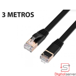PATCH CORD CABLE DE RED CAT 8 BLINDADO 3 MTS / NEGRO / 3 METROS